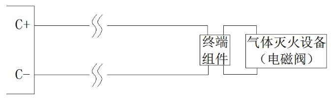 JBF5016氣體滅火控制器噴灑啟動輸出接線示意圖