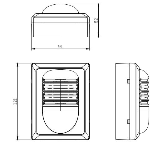 海灣GST-HX-320B火災聲光警報器外形示意圖 海灣GST-HX-320B火災聲光警報器外形示意圖